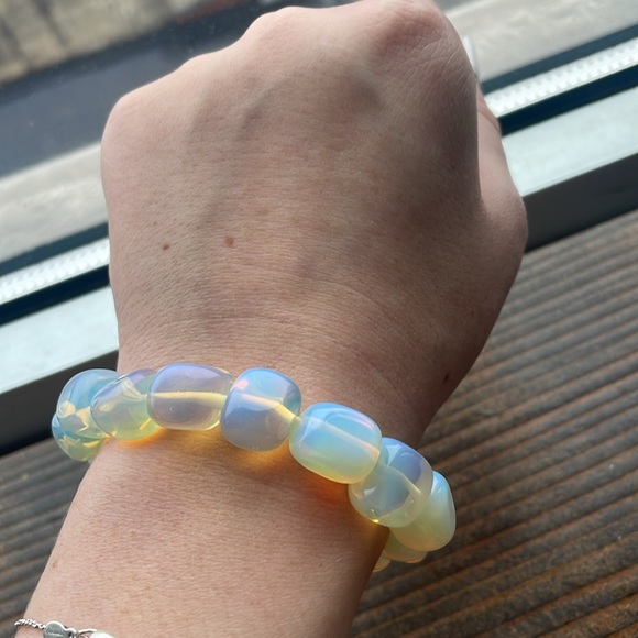 Opalite Beaded Stretchy Bracelet - Picture 2 of 3